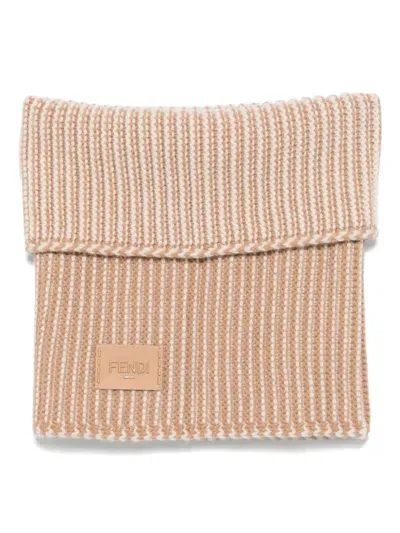 Fendi Logo-patch Snood In Neutrals