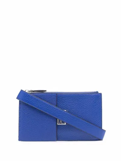 Fendi Logo-plaque Shoulder Bag In Blu