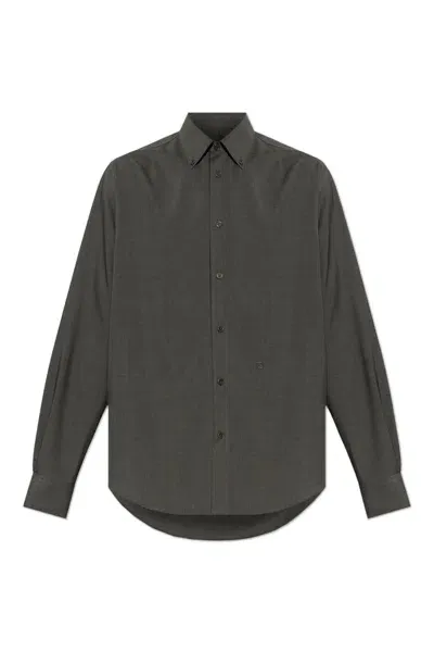 Fendi Long Sleeved Buttoned Shirt In Grey