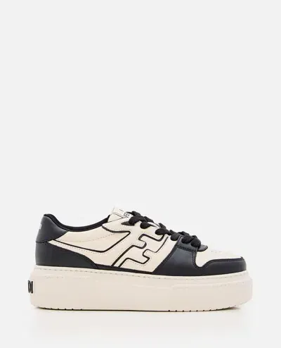 Fendi Low Top Platform Sneakers In White