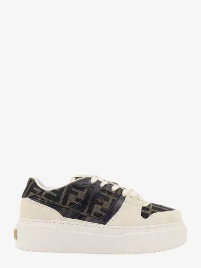 Fendi Match Lace-up Sneakers In Brown