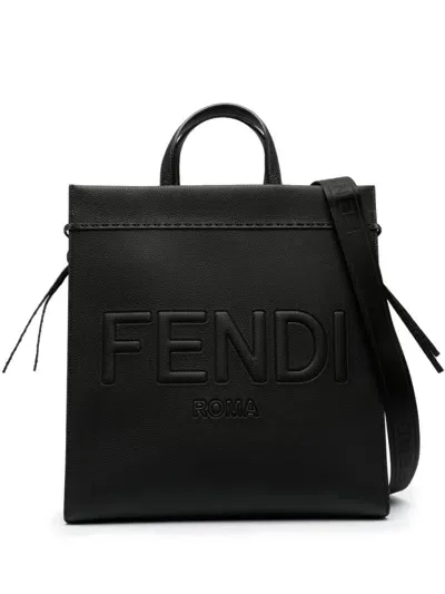 Fendi Medium Go To Leather Tote Bag In Black