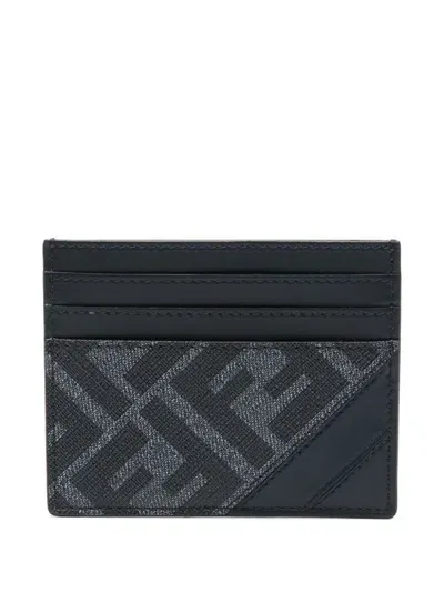 Fendi Ff Card Holder In Blue