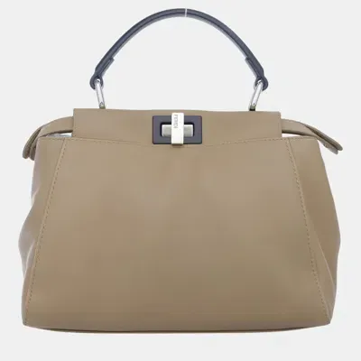 Pre-owned Fendi Mini Peekaboo Bag In Brown