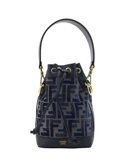 Fendi Mon Tresor Bucket Bag In Bl+grigio+bl Nott+os