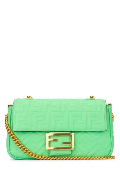 Fendi Nvo - Baguette Chain Midi Bag In Green