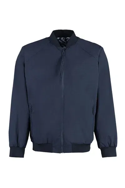 Fendi Nylon Bomber Jacket In Blue