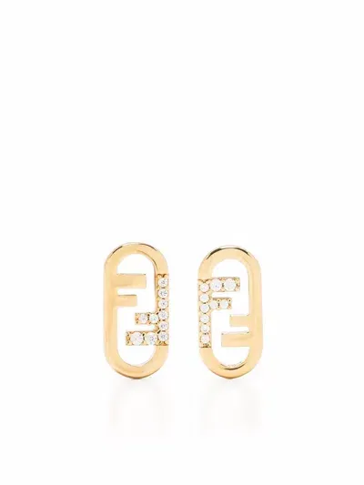 Fendi O'lock Earrings In Gold