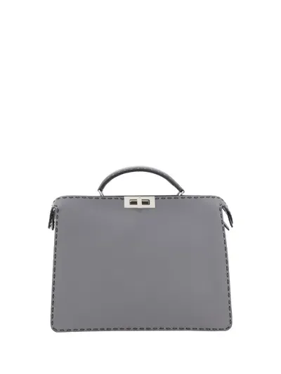 Fendi Peekaboo Handbag In Acciaio+palladio