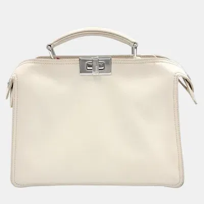 Pre-owned Fendi Peekaboo I See U Mini Bag In White