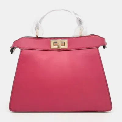 Pre-owned Fendi Peekaboo I See U Small Handbag In Pink