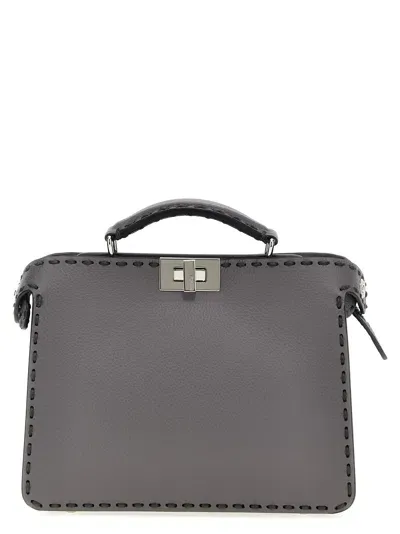 Fendi Peekaboo Iseeu Small Handbag In Grey