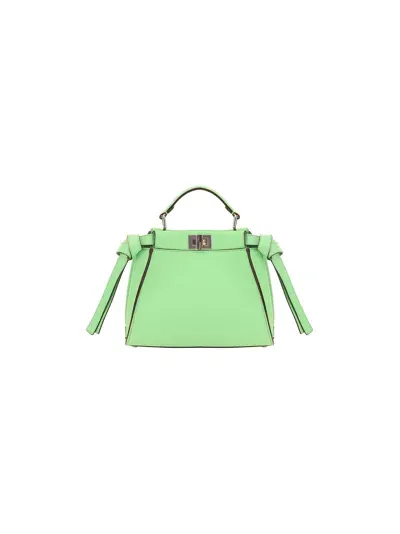 Fendi Peekaboo Mini Hand Bag In Green