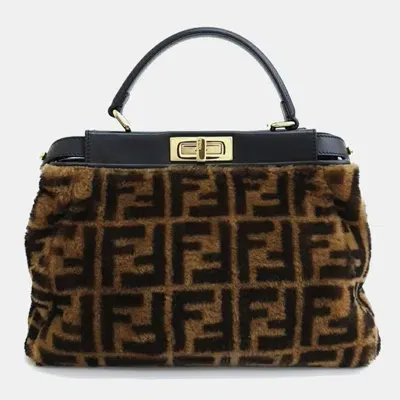 Pre-owned Fendi Peekaboo Regular Bag In Brown