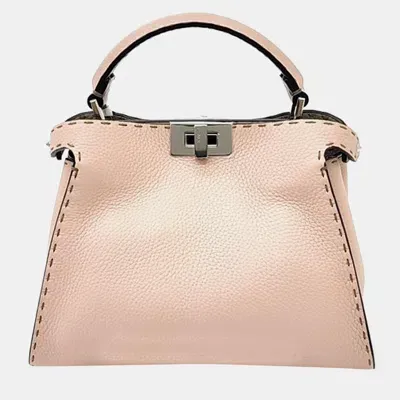 Pre-owned Fendi Peekaboo Selleria Essentially Mini Bag In Pink