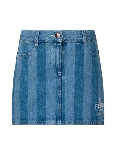 Fendi Kids' Gonna Denim Pequin In Blue