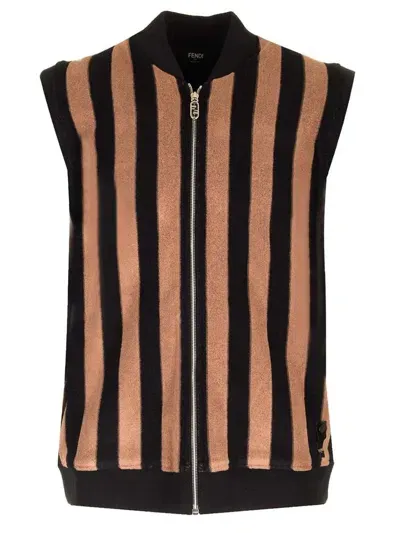 Fendi Pequin Striped Zip In Multi