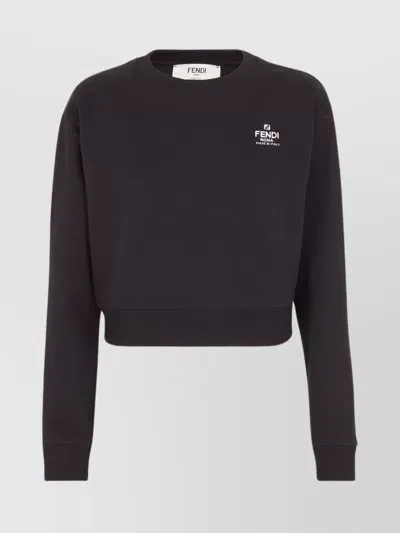 Fendi Crew-neck Sweatshirt In Black