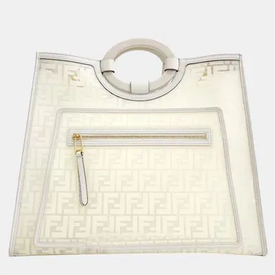 Pre-owned Fendi Runaway Large Bag In White