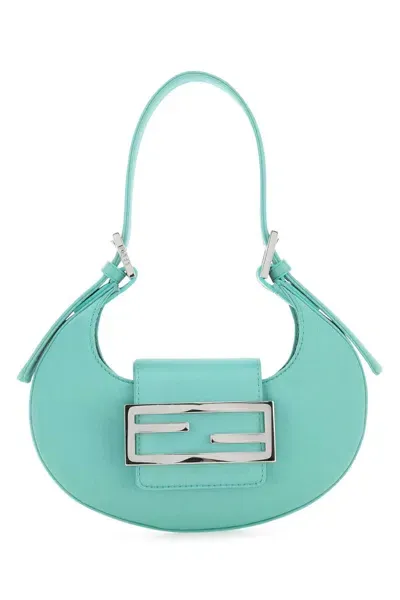 Fendi Sea Green Satin Mini Cookie Handbag