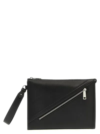 Fendi Shadow Diagonal Clutch In Black