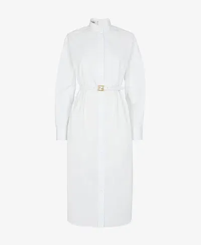 Fendi Shirt Dress With Belt In White