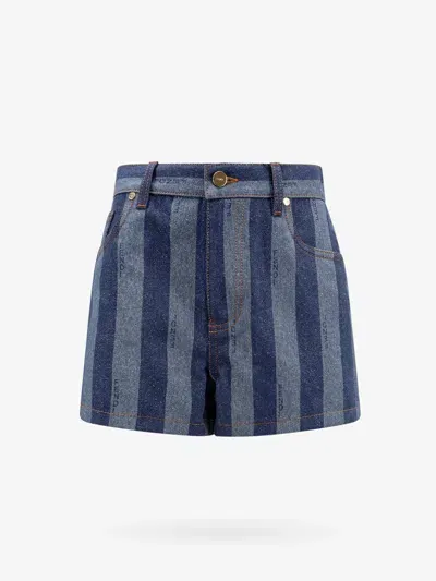 Fendi Woman Shorts Woman Blue Shorts