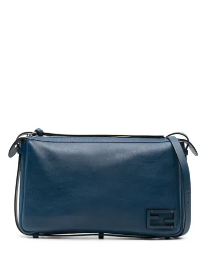 Fendi Simply  Medium Leather Shoulder Bag In Blue