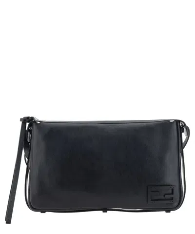 Fendi Simply  Medium Shoulder Bag In Black