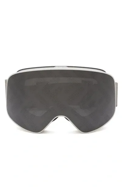 Fendi Ski Mask With Logo Mirrored Lens In Bianco