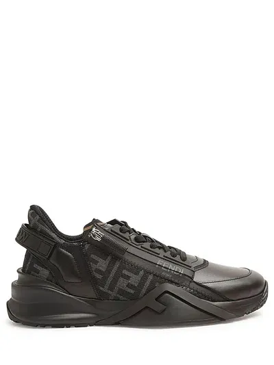 Fendi Sneaker  Flow Low Top In Pelle Nera In Black