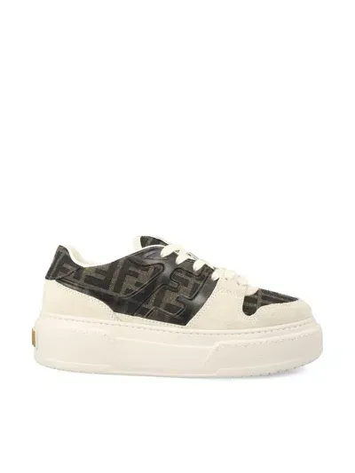 Fendi Sneakers In Crem+tabac.ner+amber