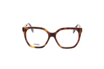 Fendi Square Frame Glasses In Brown