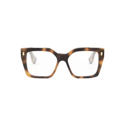 Fendi Square Frame Glasses In Brown