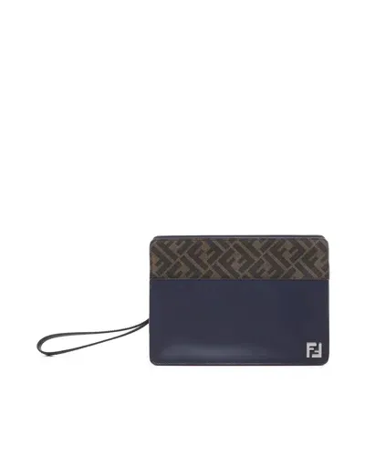 Fendi Standing Clutch Squared Ff Bag