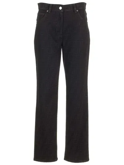 Fendi Straight Leg Jeans In Black