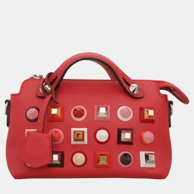 Pre-owned Fendi Studded By The Way Bag In Red