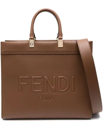 Fendi Sunshine Medium Tote Bag In Brown