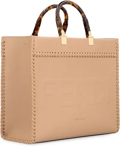 Fendi Sunshine Tote Bag In Brown