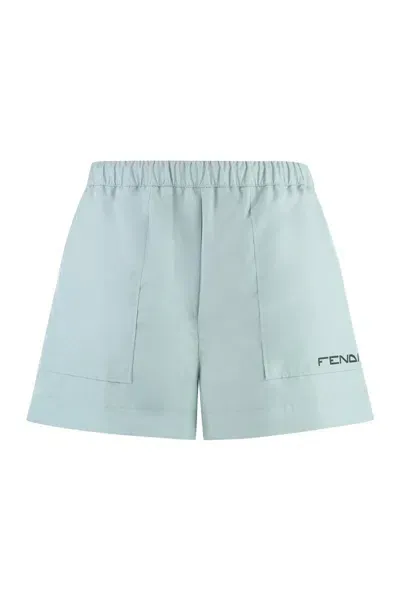 Fendi Techno Fabric Shorts In Blue