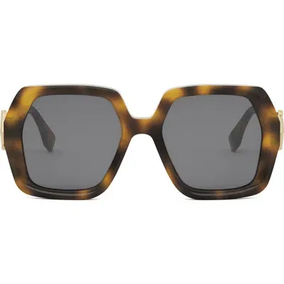 Fendi The  Diamonds 51mm Square Sunglasses In Blonde Havana/smoke