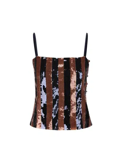 Fendi Top In Cocoa/navy