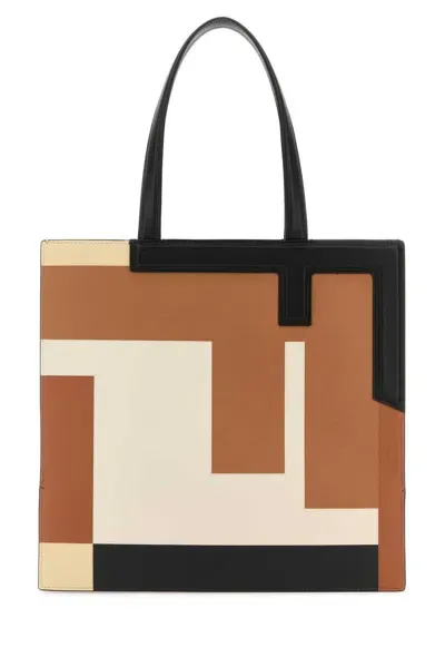 Fendi Top Handle Tote Bag In Brown