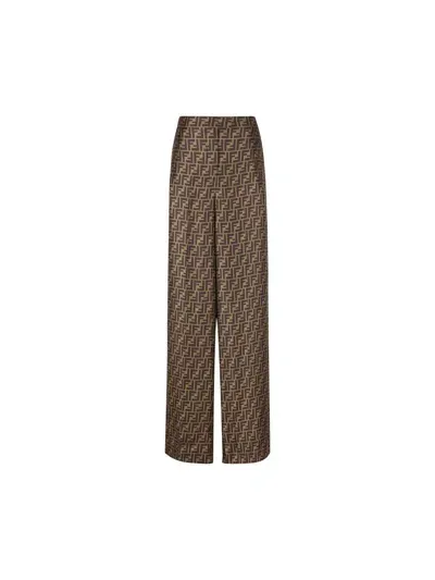 Fendi Trousers In Brown