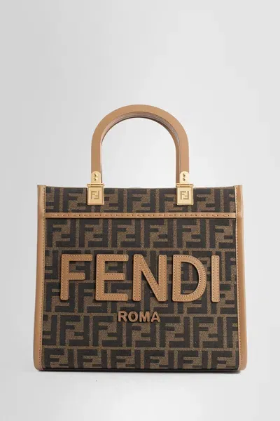 Fendi Woman Brown Tote Bags