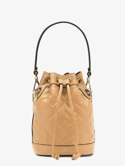 Fendi Woman Mon Tresor Woman Brown Bucket Bags