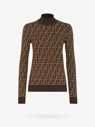 Fendi Sweater In Brown