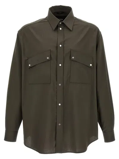 Fendi Wool Shirt In Green