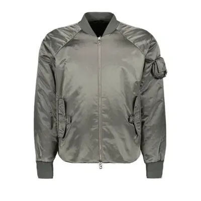 Fendi Zipped Bomber Jacket In Grey