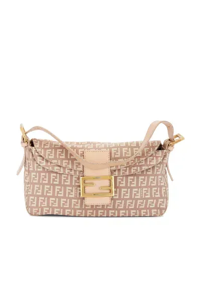 Fendi Zucchino Mama Baguette Shoulder Bag In Pink